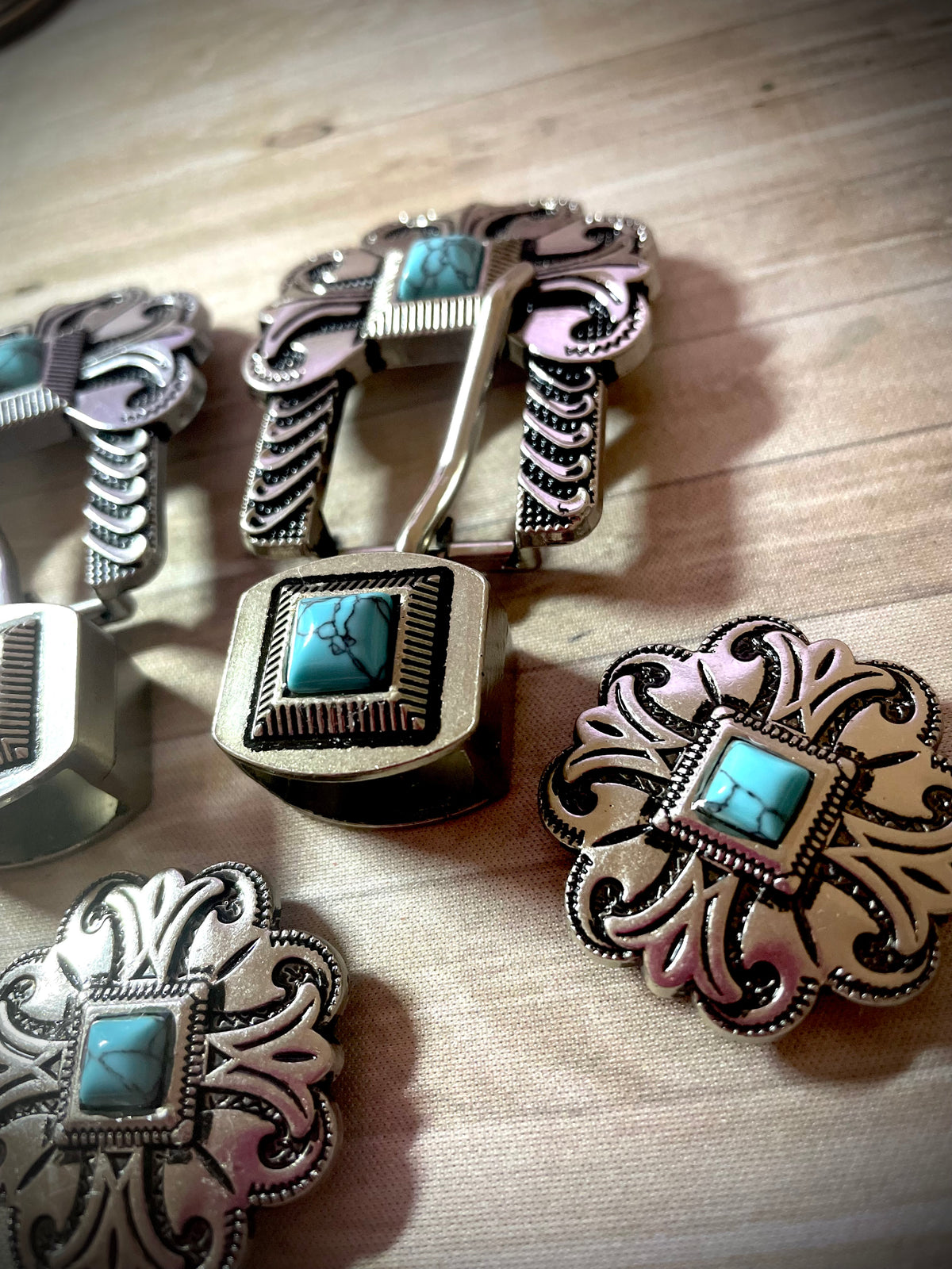 Custom Turquoise Concho Set