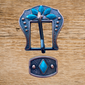 Bronze Cactus Flower Buckle with Turquoise 19mm