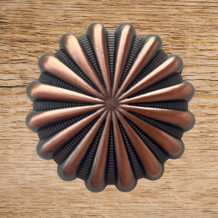 Antique Bronze Pinwheel Concho 38mm 1.5"