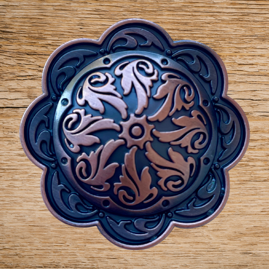 Antique Bronze Scallop Edge Concho 38mm 1.5inch