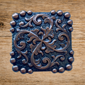 Antique Bronze Scroll Square Concho 38mm 1.5"