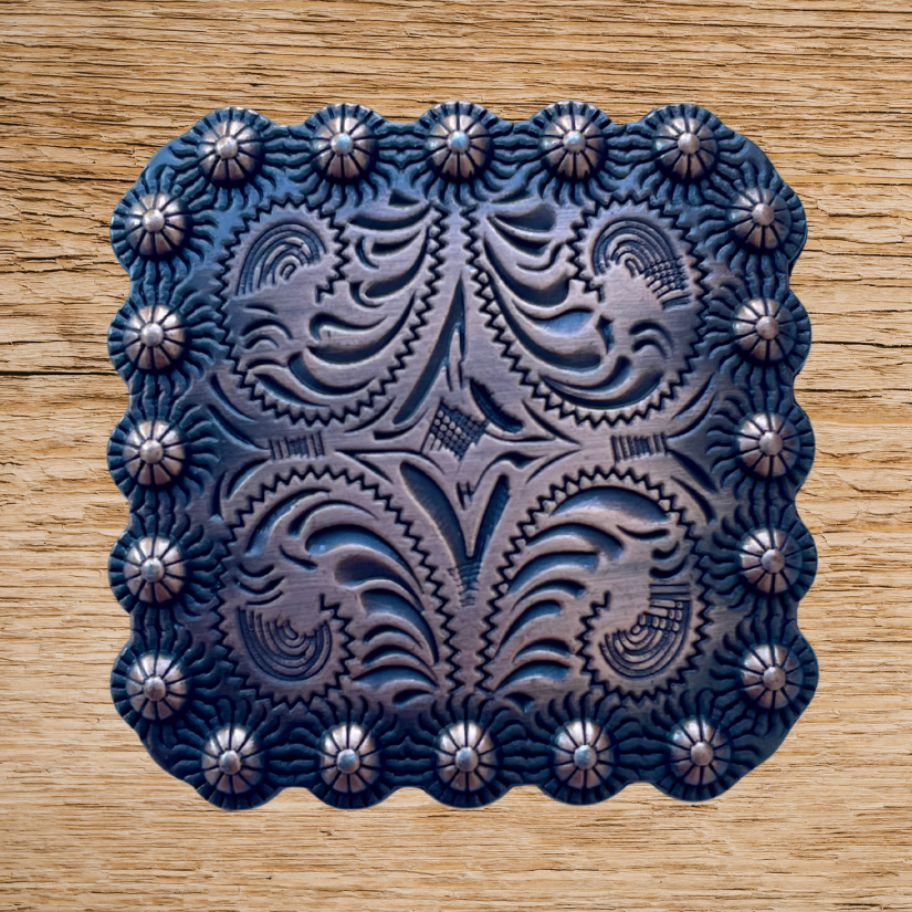 Antique Bronze Square Berry Concho 38mm 1.5"