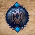 Bronze Thunderbird Concho with Turquoise 1.5"