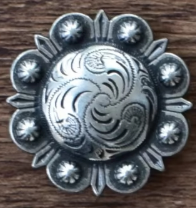 Antique Silver Berry Concho 1.5"