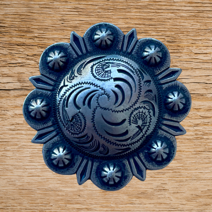 Antique Silver Berry Concho 1.5"