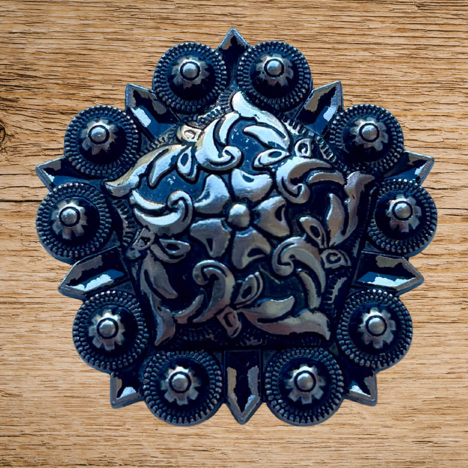 Antique Silver Pentagon Concho 38mm 1.5"