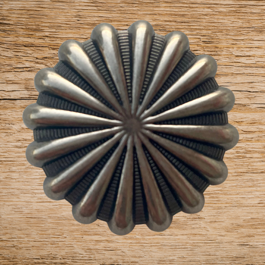 Antique Silver Pinwheel Concho 38mm 1.5"