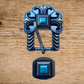 Antique Silver Scroll Buckle 19mm Turquoise