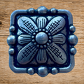 Antique Silver Square Flower Concho 38mm