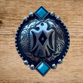 Antique Silver Thunderbird Concho with Turquoise 38mm