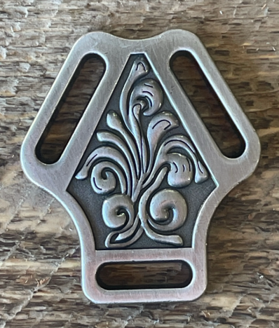 Antique Silver 3 way Breastplate Centre Buckle