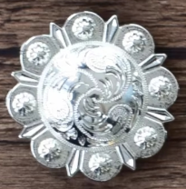 Bright Silver Berry Concho 1.5"