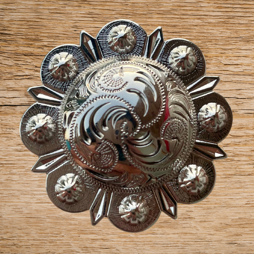 Bright Silver Berry Concho 1.5"