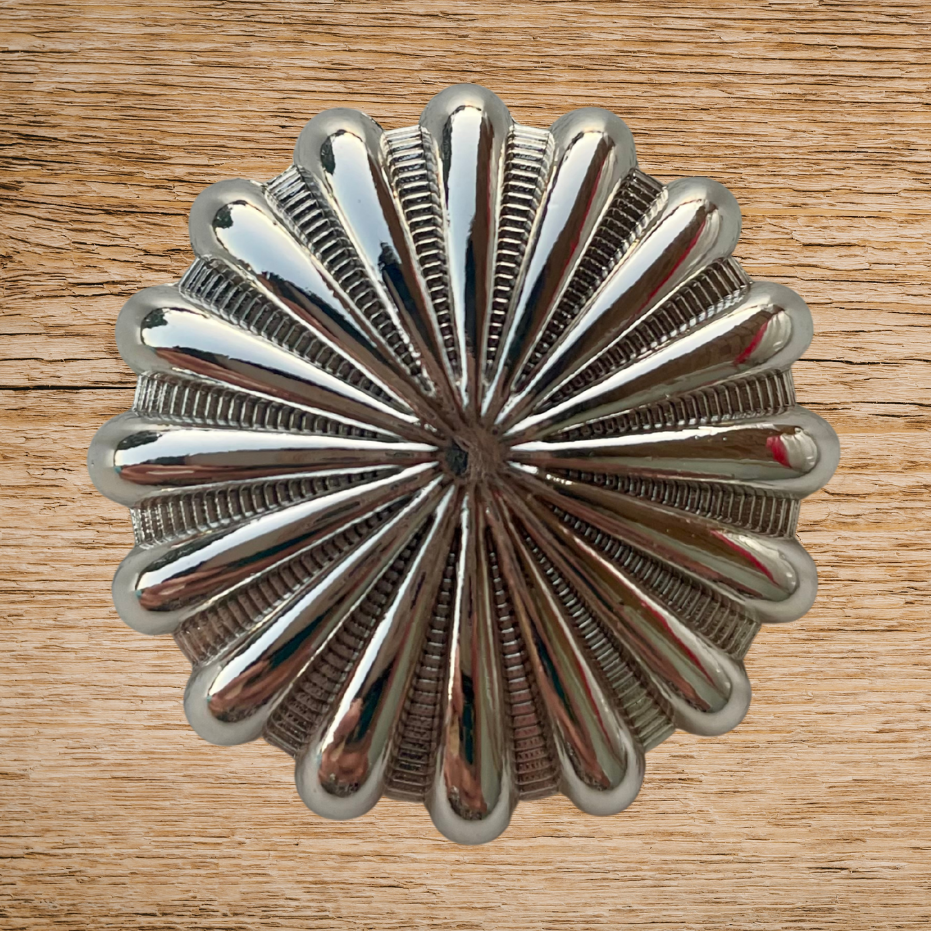 Bright Silver Pinwheel Concho 38mm 1.5"