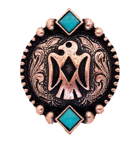 Bronze Thunderbird Concho with Turquoise