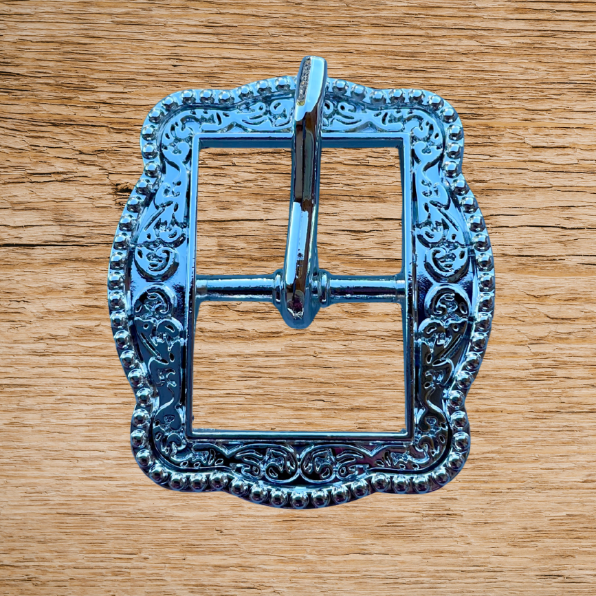 Decorative Cart Buckle Bright Silver 19mm